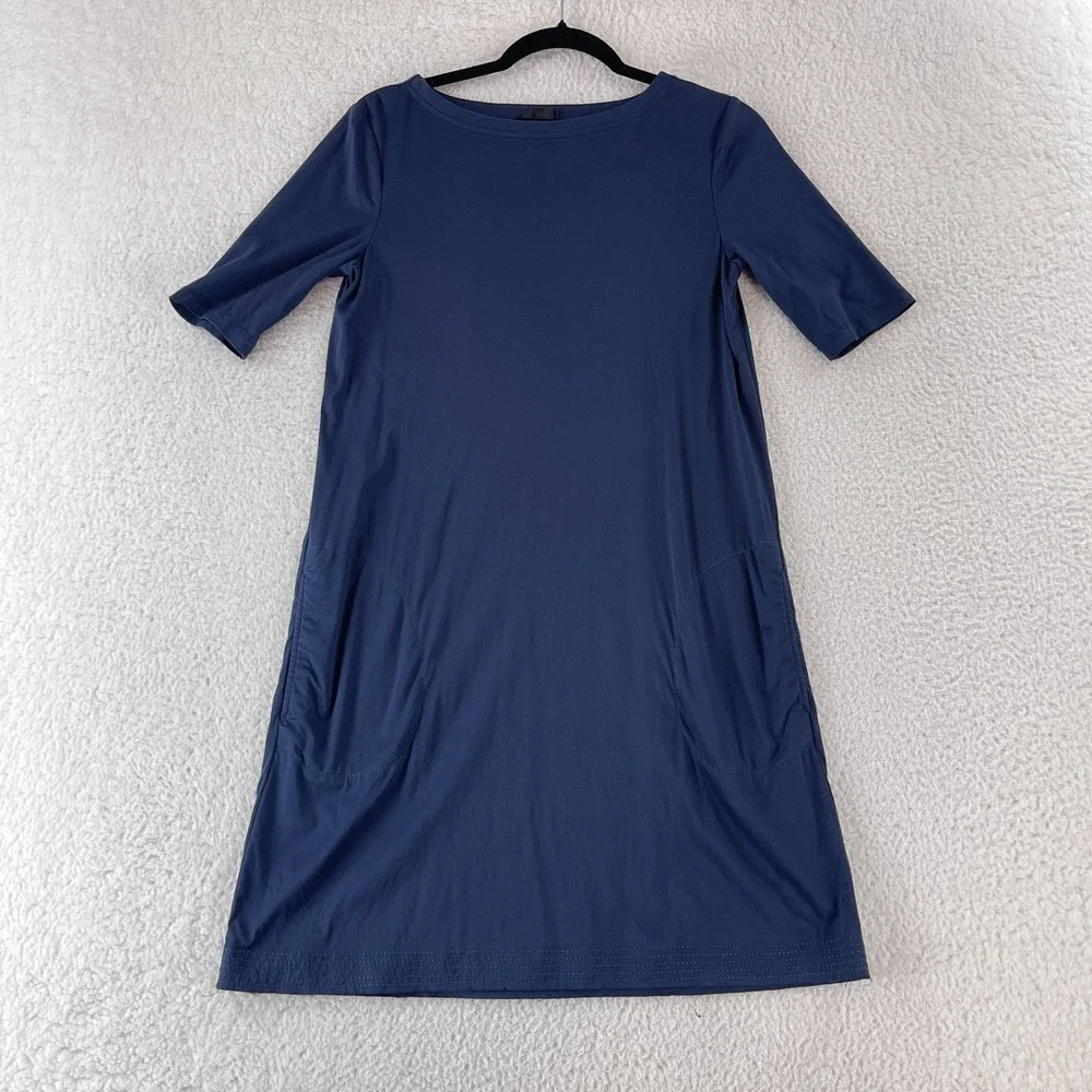 ATM T-Shirt Dress Womens Size XS Blue Mercerized Cotton Short Sleeve Pullover‎